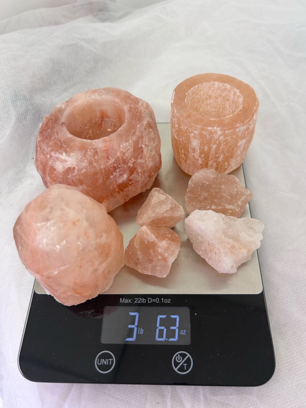 Himalayan Salt Candle Holders and Chunks - Spa Decor Set